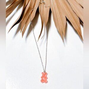 Pink gummy bear necklace F29